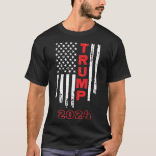 Trump 2024 American Flag Adult Short Sleeve Shirt