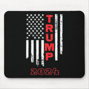 Trump 2024 American Flag Adult Short Sleeve Shirt Mouse Mat