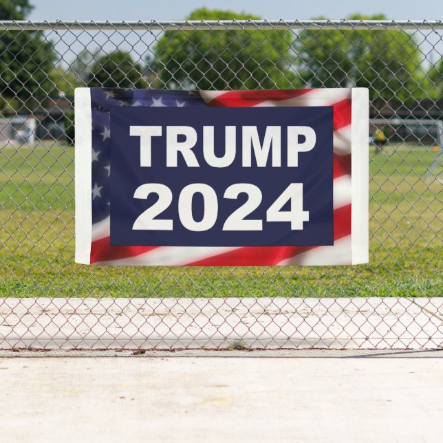 Trump 2024 American Flag Banner (Insitu)