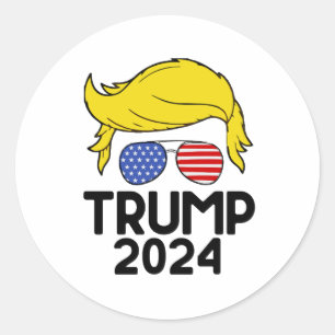 Trump 2024 American Flag Classic Round Sticker