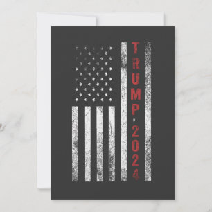 Trump 2024 American Flag Distressed Vintage Gift Invitation