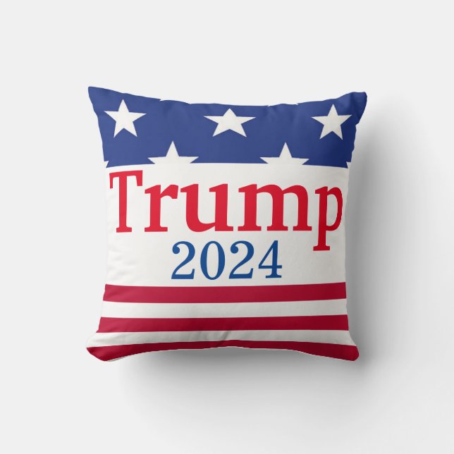 Trump 2024 American Flag Stars and Stripes Cushion (Front)
