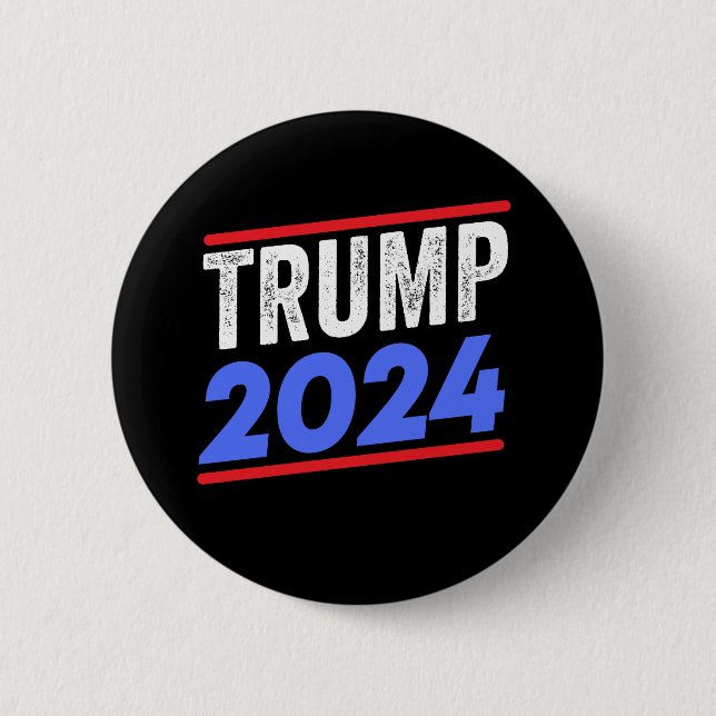 TRUMP 2024 AMERICA'S LEADER, President Trump 2024  6 Cm Round Badge (Front)
