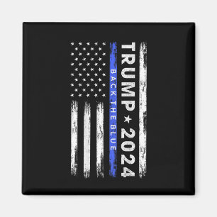 Trump 2024 Back The Blue Thin Blue Line American F Magnet