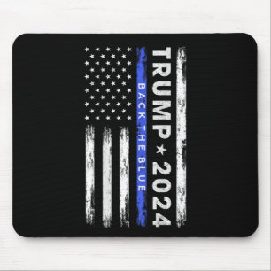 Trump 2024 Back The Blue Thin Blue Line American F Mouse Mat