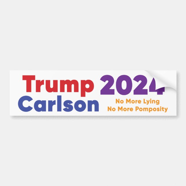 Trump 2024 Bumper Sticker with Tucker Carlson (Front)