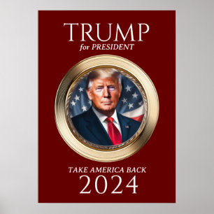 Trump 2024 Campaign Republican Red Keepsake Poster