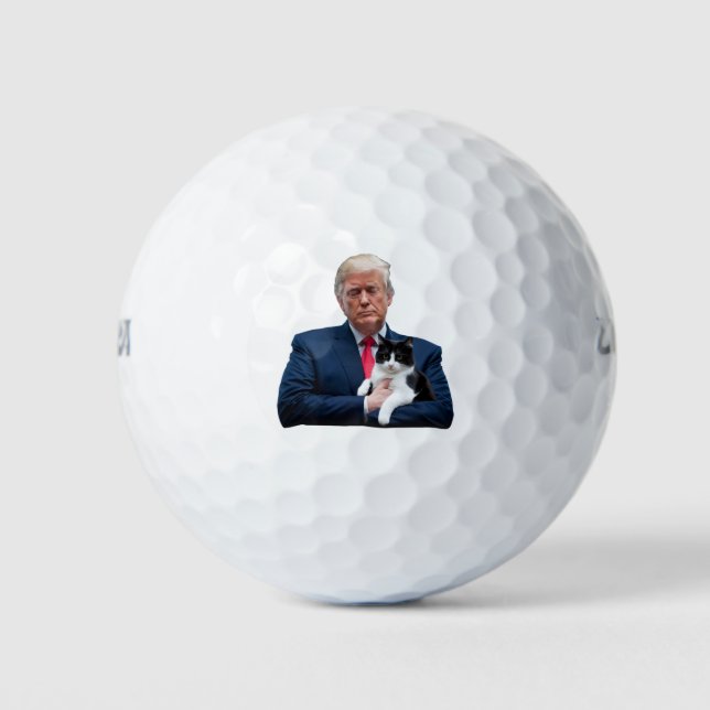 Trump 2024 Cat MAGA Funny Trump Cat Golf Balls (Front)