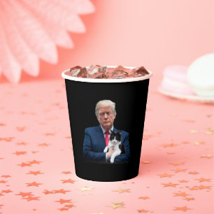 Trump 2024 Cat MAGA Funny Trump Cat Paper Cups