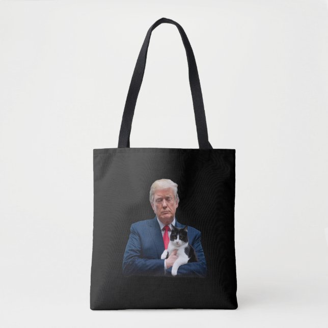 Trump 2024 Cat MAGA Funny Trump Cat Tote Bag (Front)