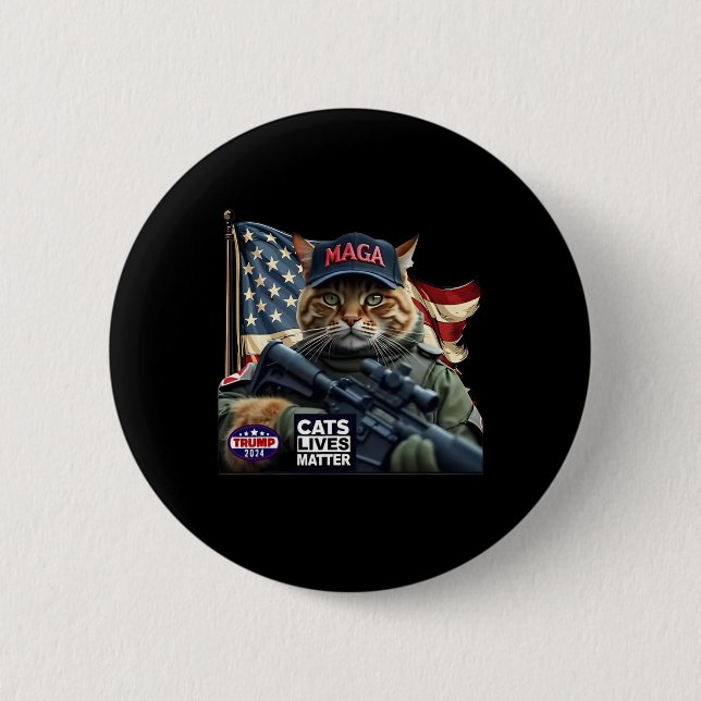 Trump 2024 Cats Lives Problem  6 Cm Round Badge (Front)