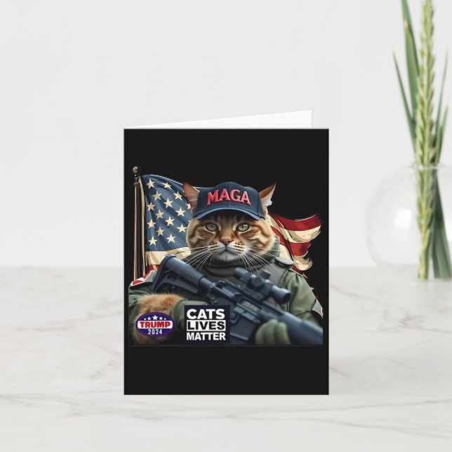 Trump 2024 Cats Lives Problem  Card (Front)