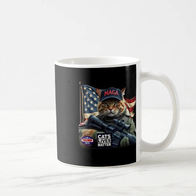 Trump 2024 Cats Lives Problem  Coffee Mug (Right)
