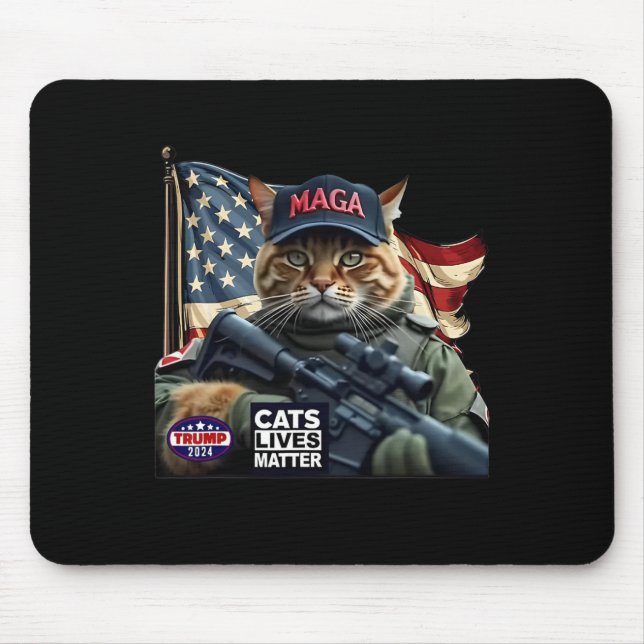 Trump 2024 Cats Lives Problem  Mouse Mat (Front)