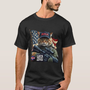 Trump 2024 Cats Lives Problem  T-Shirt