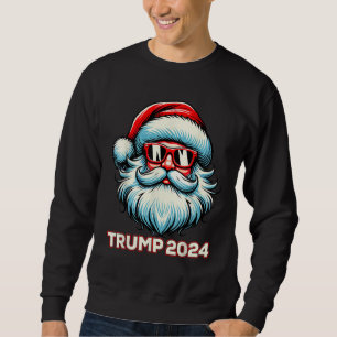 Trump 2024 Christmas Santa Sunglasses Support Sweatshirt