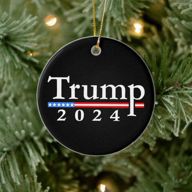 Trump 2024 Classic Black and Red Ceramic Tree Decoration (Tree)