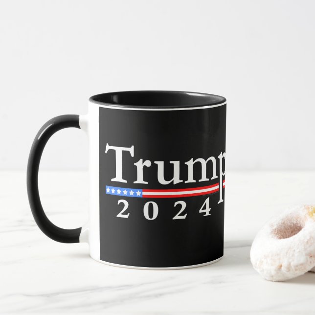 Trump 2024 Classic Black and Red Mug (With Donut)