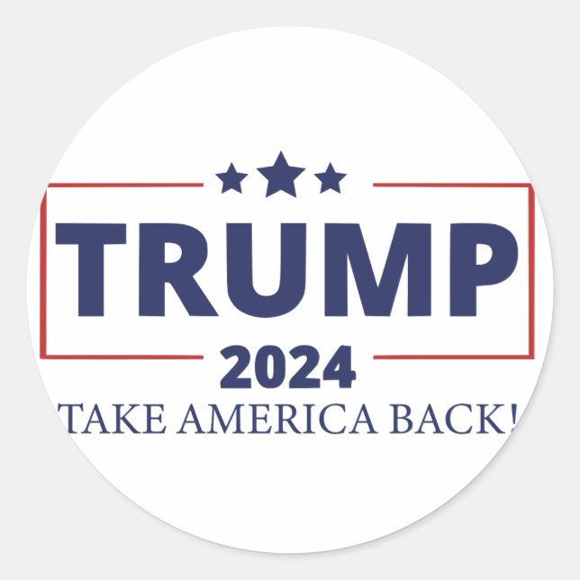 Trump 2024 classic round sticker (Front)