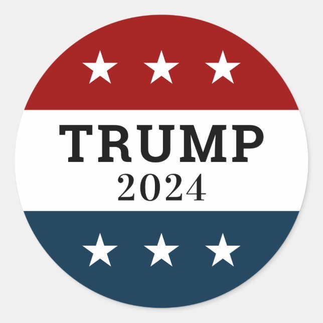Trump 2024  classic round sticker (Front)