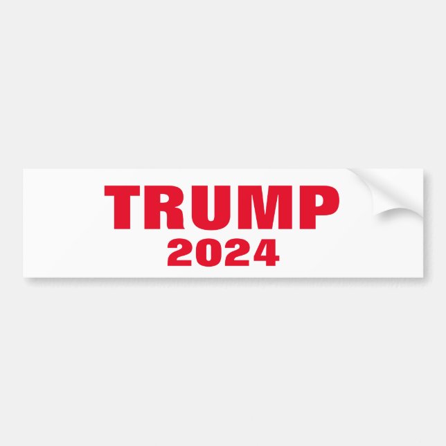 Trump 2024 Colourful Red White Bold Trendy Cool Bumper Sticker (Front)