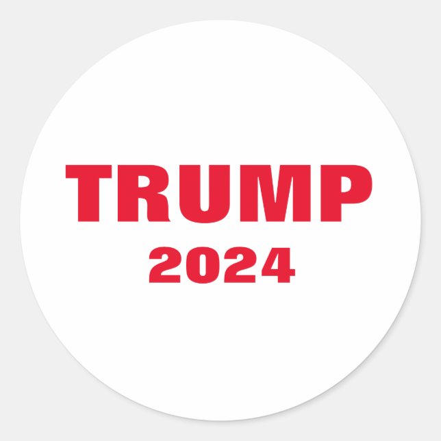 Trump 2024 Colourful Red White Bold Trendy Cool Classic Round Sticker (Front)