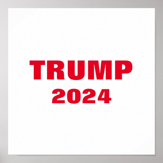 Trump 2024 Colourful Red White Bold Trendy Cool Poster (Front)