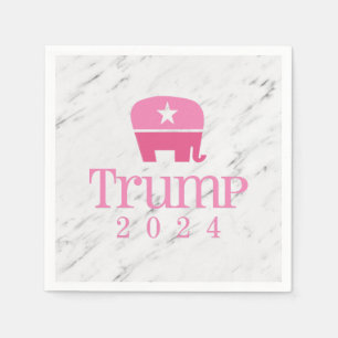 Trump 2024 Cute Pink Elephant Napkin