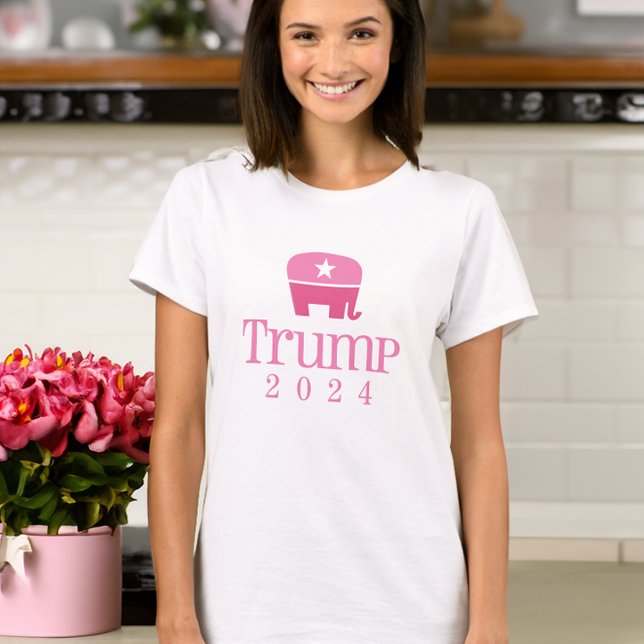 Trump 2024 Cute Pink Elephant T-Shirt (trump 2024 shirts and gifts for women)