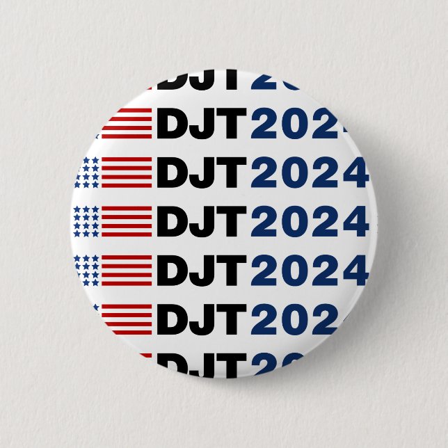 Trump 2024 DJT 6 Cm Round Badge (Front)