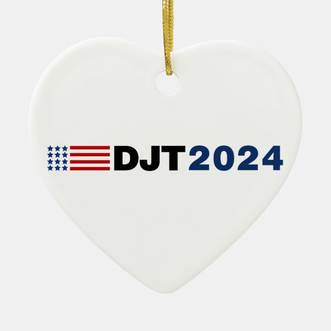 Trump 2024 DJT Ceramic Ornament (Front)