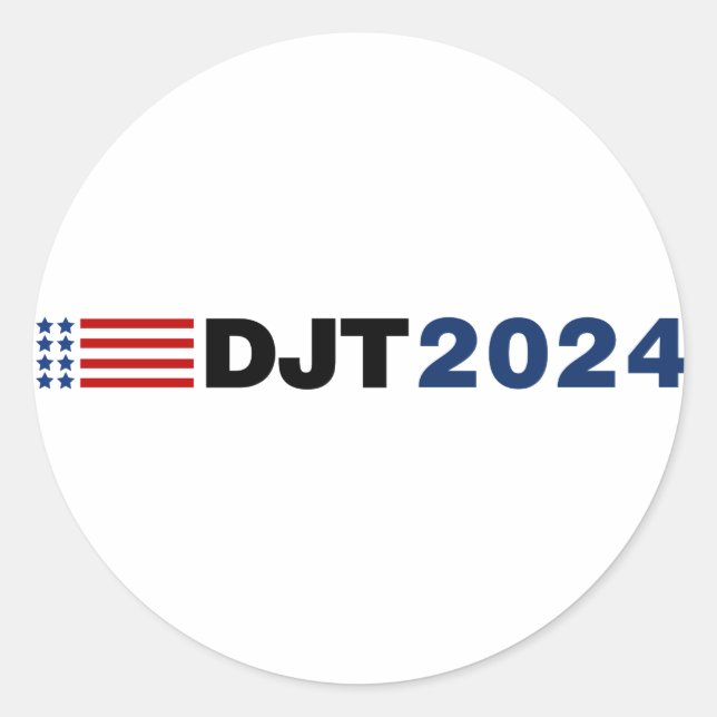 Trump 2024 DJT Classic Round Sticker (Front)
