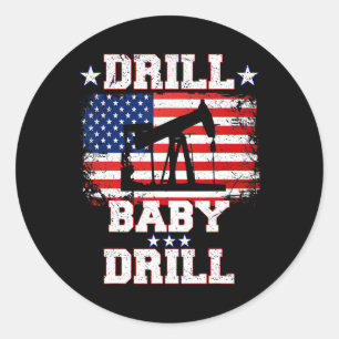 Trump 2024 Drill By5 Classic Round Sticker