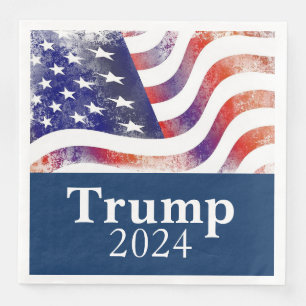 Trump 2024 Faded American Flag Campaign Napkin