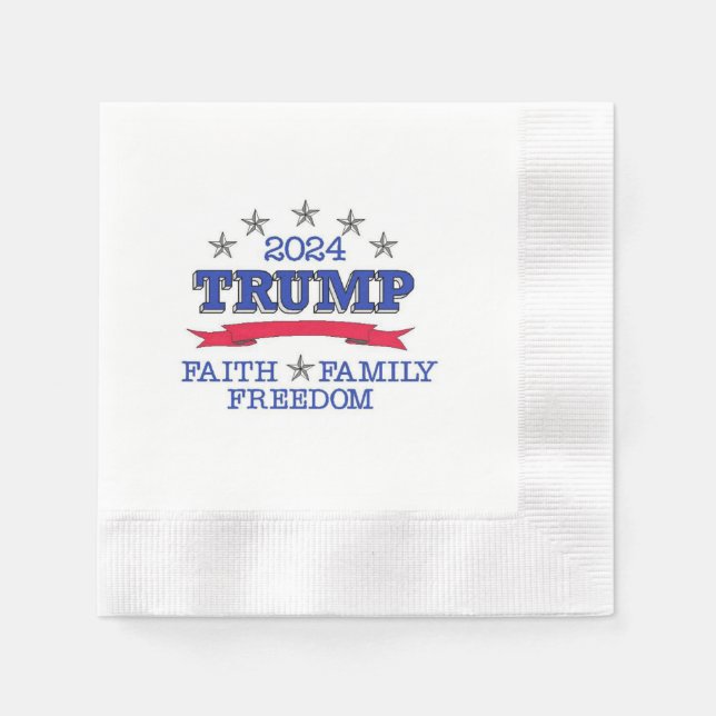 Trump 2024 Faith Family Freedom  Napkin (Front)