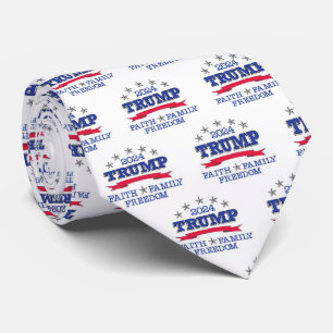 Trump 2024 Faith Family Freedom Neck Tie