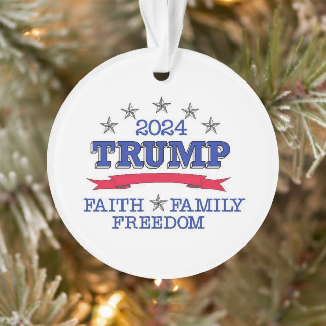 Trump 2024 Faith, Family, Freedom Ornament (Tree)