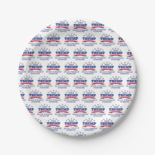 Trump 2024 Faith Family Freedom Paper Plates