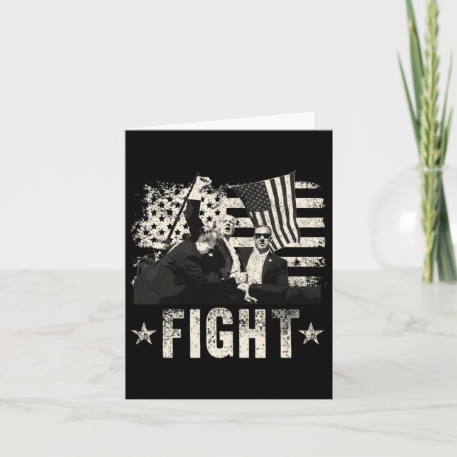 Trump 2024 Fight Fight Fight Donald Trump Fist Pum Card (Front)