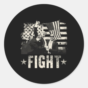 Trump 2024 Fight Fight Fight Donald Trump Fist Pum Classic Round Sticker