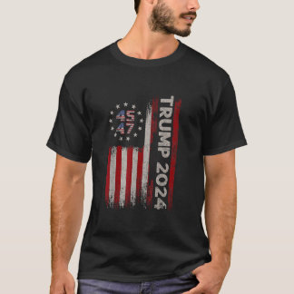 Trump 2024 Fight Fighting Fighter Supporter Americ T-Shirt