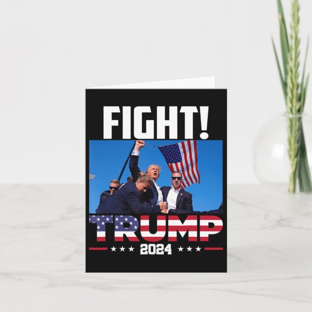 Trump 2024 Fight Fist Rally Trump Rally 2024 Ameri Card (Front)