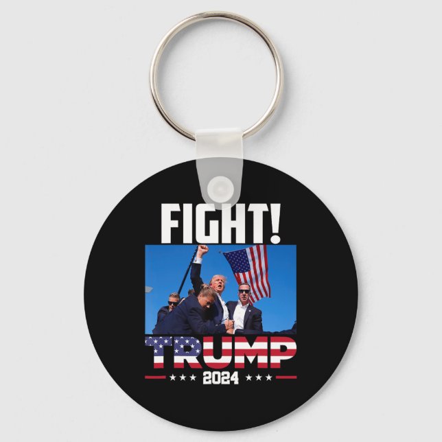 Trump 2024 Fight Fist Rally Trump Rally 2024 Ameri Key Ring (Front)