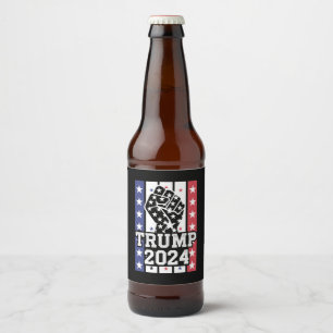 Trump 2024 Fist Outlaw Hillbilly J.D.Vance 2024 Beer Bottle Label