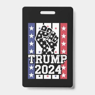 Trump 2024 Fist Outlaw Hillbilly J.D.Vance 2024 ID Badge