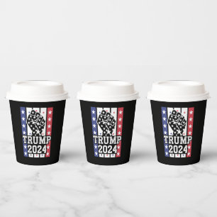 Trump 2024 Fist Outlaw Hillbilly J.D.Vance 2024 Paper Cups