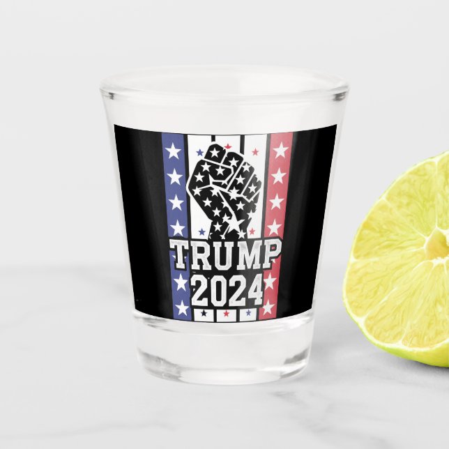 Trump 2024 Fist Outlaw Hillbilly J.D.Vance 2024 Shot Glass (Front)