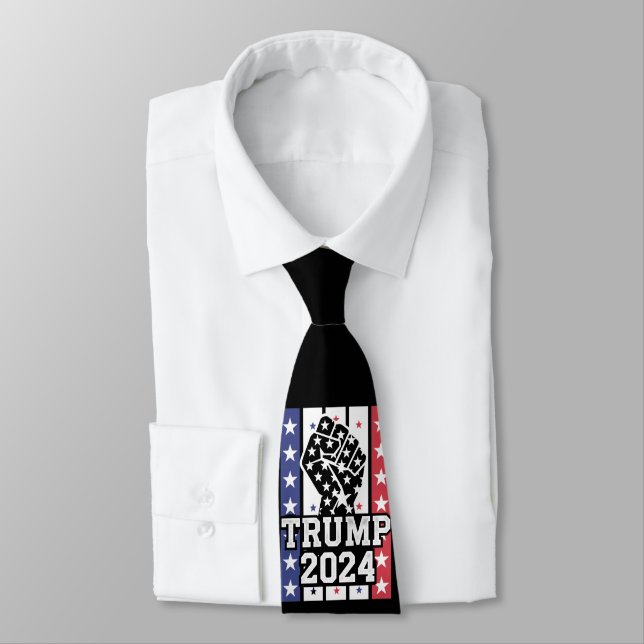 Trump 2024 Fist Outlaw Hillbilly J.D.Vance 2024 Tie (Tied)