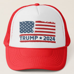 Trump 2024  Flag America Trucker Hat