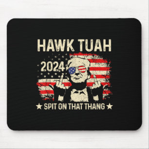Trump 2024 Flag Funny Hawk Tush Middle Finger 24 V Mouse Mat